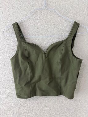 Abercrombie & Fitch Olive Green Sweetheart  Crop Top Sz Medium